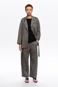 Chaqueta sastre algod&oacute;n lino gris