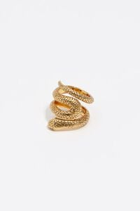 Anillo espiral serpiente textura dorado