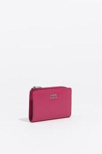 Cartera compacta piel fucsia