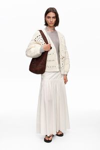 White balloon crochet cardigan