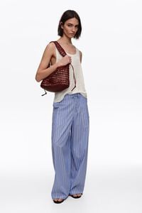 Ivory washed linen vest top