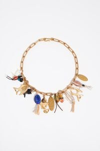 Collar peces y cer&aacute;micas dorado envejecido