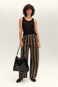 BARREL - Pantal&oacute;n denim hebilla rayas caf&eacute; claro