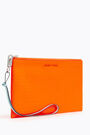 Neon orange croc flat make-up case Neon orange croc flat make-up case