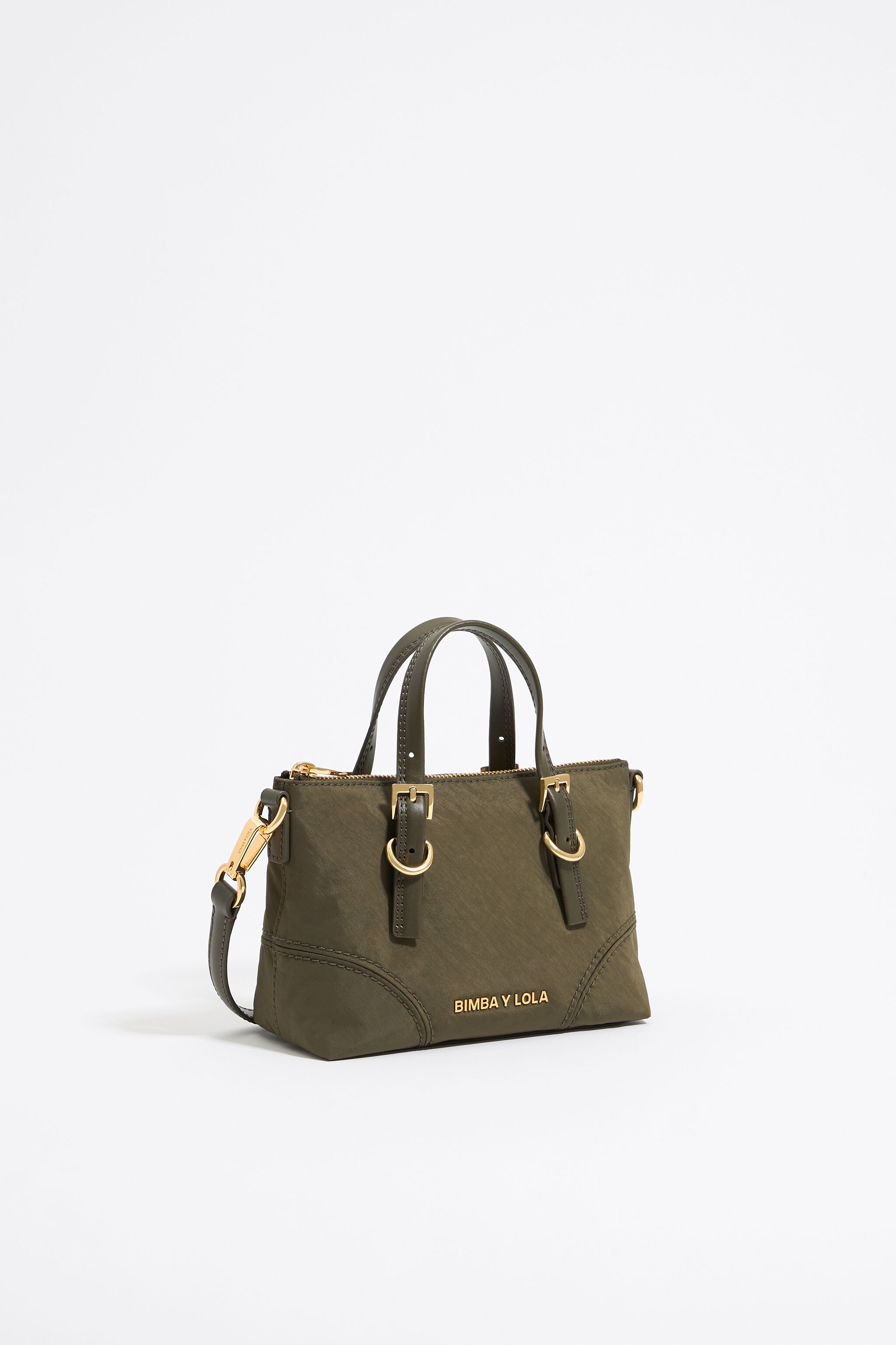Bolsa shopper mini nylon caqui