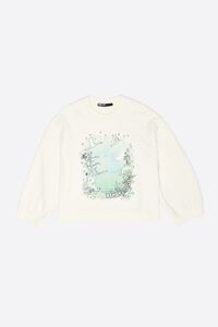 Ivory swans straight cut sweatshirt