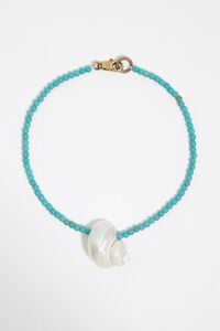 Collar caracol natural y piedras turquesa