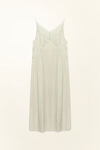 Vestido lencero cortes redondeados piedra claro