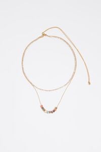 Multicolor dice logo double necklace