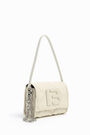 Bolso solapa S nylon acolchado marfil Bolso solapa S nylon acolchado marfil