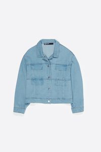 Light blue fluid boxy denim jacket