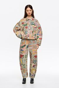 BARREL - Pantalón denim Flowers Patchwork