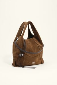 Medium olive suede Paper bag