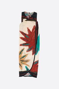 Vestido midi cruzado flecos Sun positional