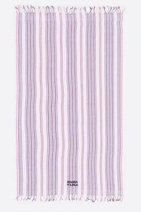 Red woven striped towel