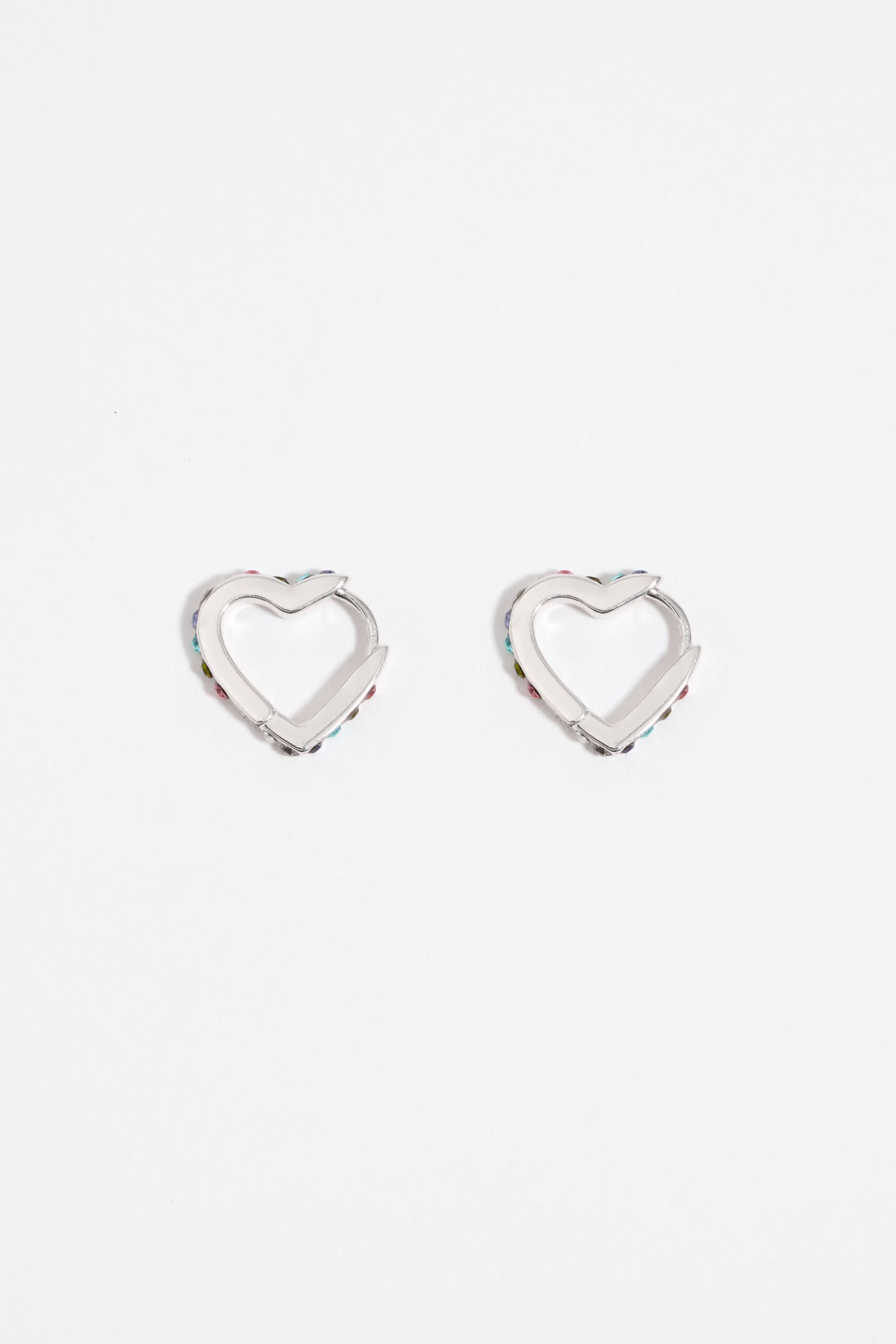 Crystal heart discount hoop earrings