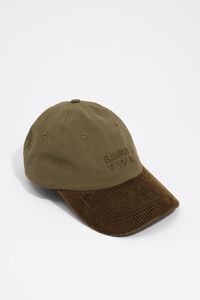 Khaki cotton and corduroy cap