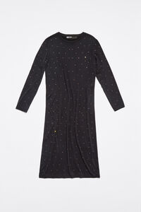 Vestido fluido brillos antracita