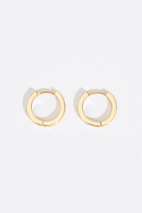 Aretes aro peque&ntilde;o logo marfil