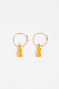 Aretes aro conejo resina dorados