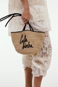 Bolsa capazo peque&ntilde;a rafia natural