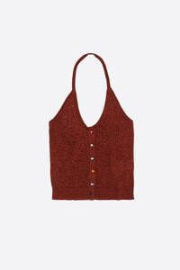 Top halter piedras caf&eacute;