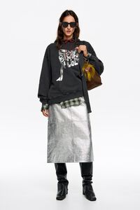 Sudadera capucha logo lazo negra