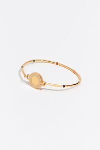 Pulsera r&iacute;gida logo esmalte marfil puntos multicolor