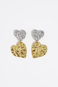 Two-tone textured hearts earrings Two-tone textured hearts earrings