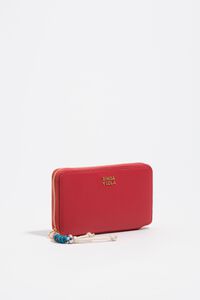 Cartera mediana piel roja
