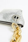 Silver leather trapezium minibag Silver leather trapezium minibag