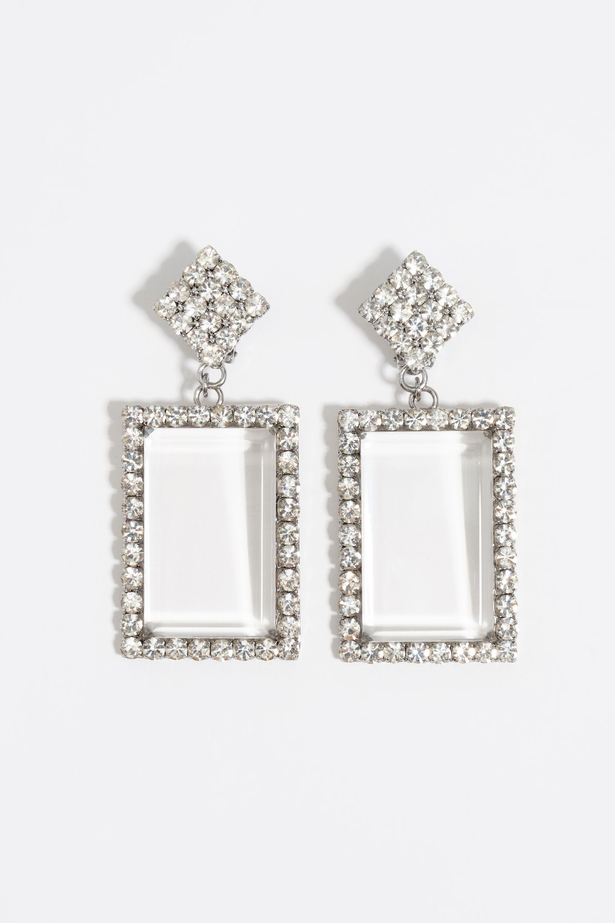 Transparent crystal earrings