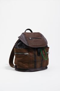 Mochila pocket nylon cuadros café oscuro Mochila pocket nylon cuadros café oscuro