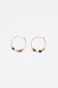 Aretes aro piedras y perlas