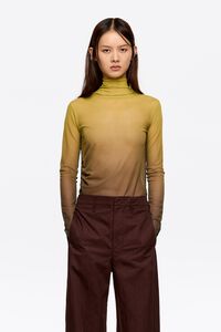 Mustard tulle high neck T-shirt