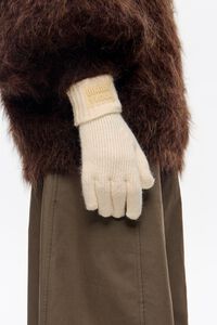 Ivory knit gloves