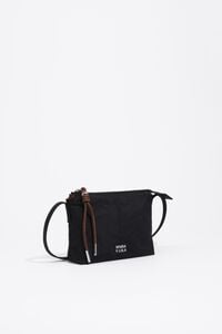 Mini black nylon crossbody bag