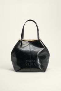 Bolsa shopper maxi piel negra