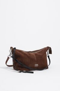 Medium coffee suede Madrid bag