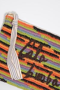 Bolsa de mano trenzada grande algod&oacute;n naranja