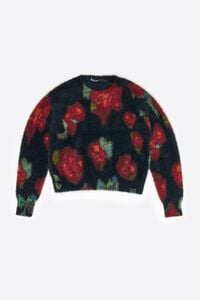 Suéter globo pelo Ribbon Roses negro