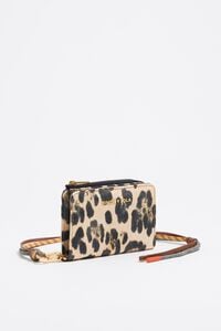 Cartera compacta nylon print Leopard natural