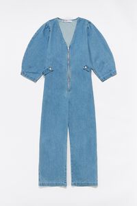 Mono denim mangas abullonadas azul