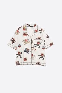 Camisa recta pespuntes decorativos Samba