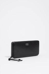 Large black leather wallet