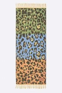 Mixed color animal print acrylic jacquard shawl