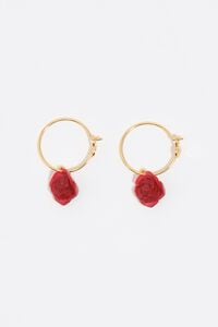 Aretes aro rosa rojos