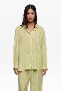 Camisa oversize plisada dots mini oliva