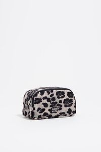 Neceser doble mediano nylon print leopard gris Neceser doble mediano nylon print leopard gris