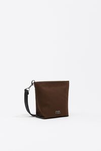 Bolsa Carlino mini gabardina encerada caqui oscuro